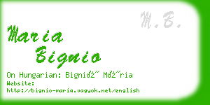 maria bignio business card